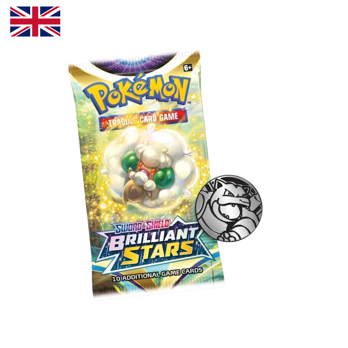 Pokémon: Sword & Shield-Brilliant Stars 3 Booster Packs, Coin & Glaceon Promo Card